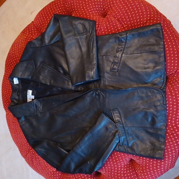 Ricardo - Black Soft Lamb Skin Leather Jacket. Blazer Style. Pockets W-S/M - Picture 3 of 11